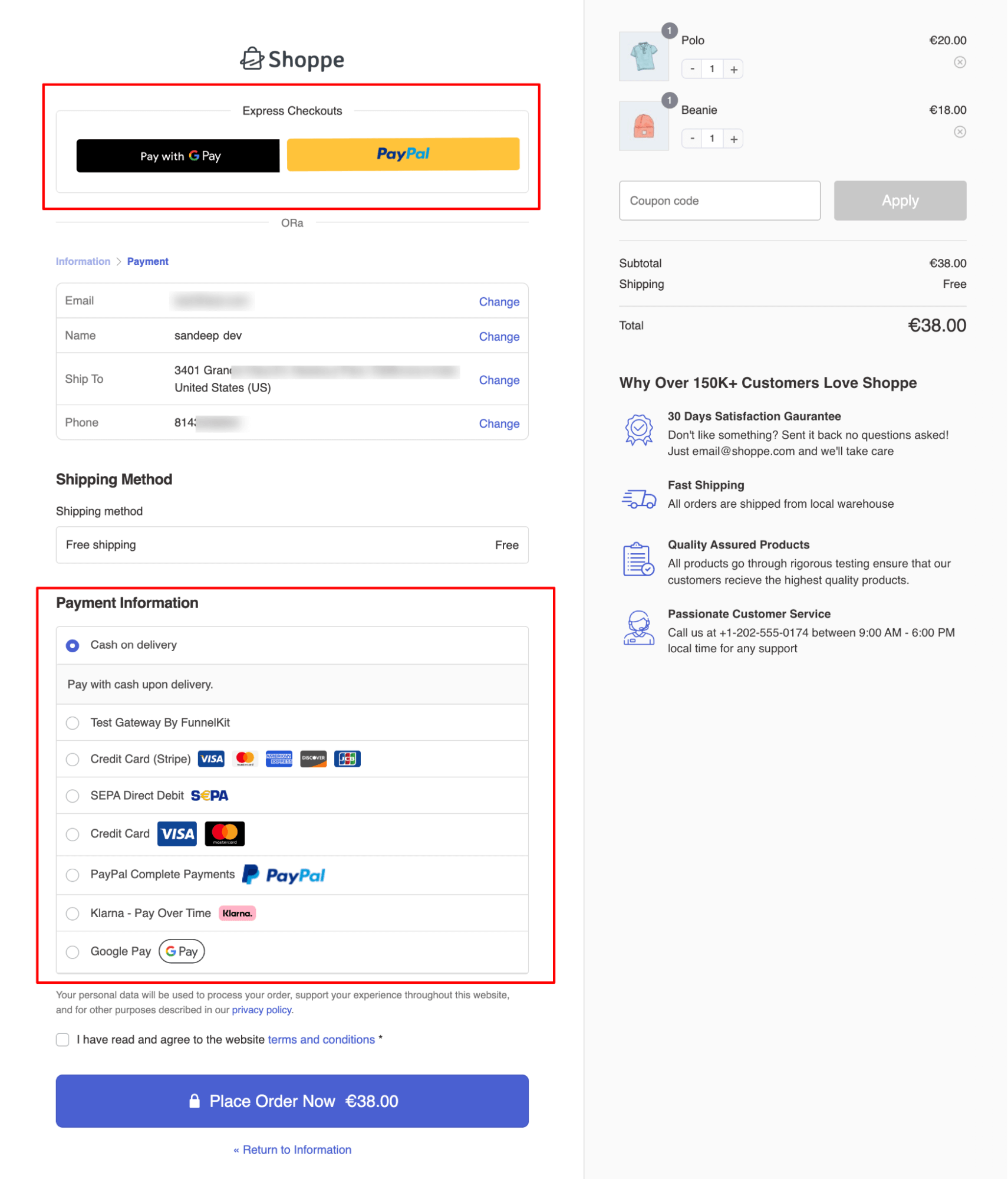 preview multiple payment gateway funnelkit stripe and paypal