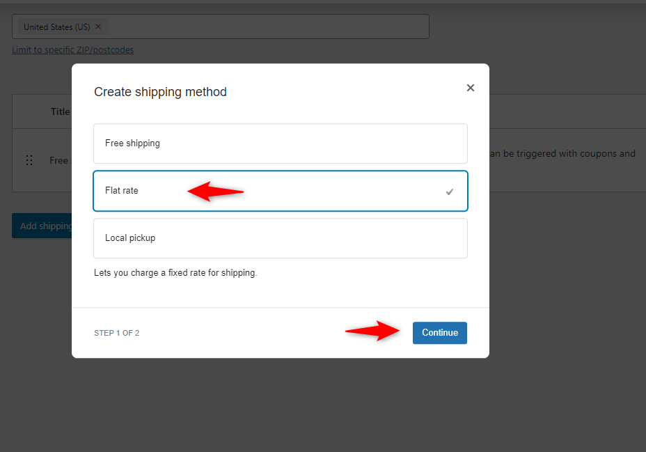 Set a standard shipping rate