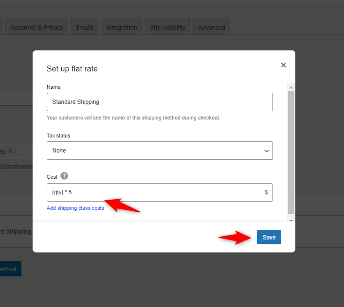 How to set a fixed rate per item in WooCommerce shipping