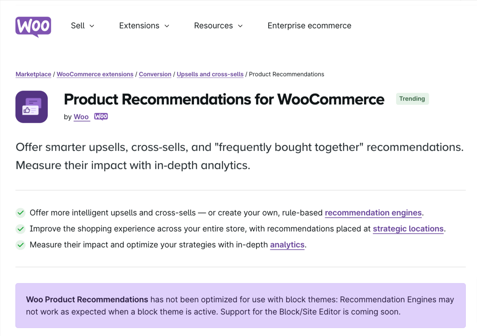 Product recommedations for WooCommerce by Woo