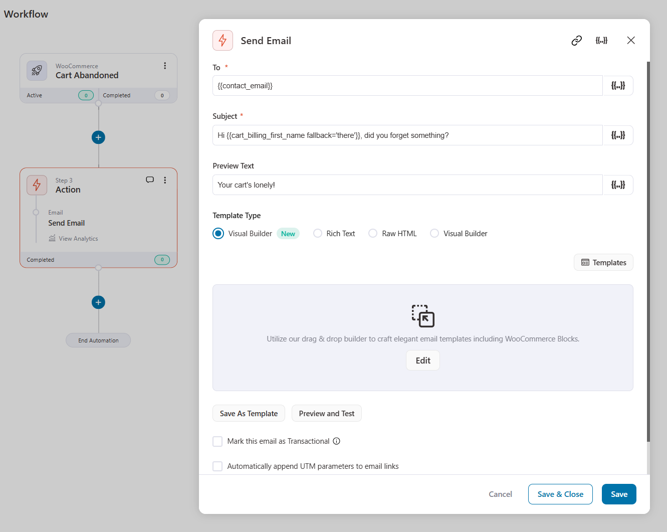 design your cart abandonment email with funnelkit automations - woocommerce email customizer