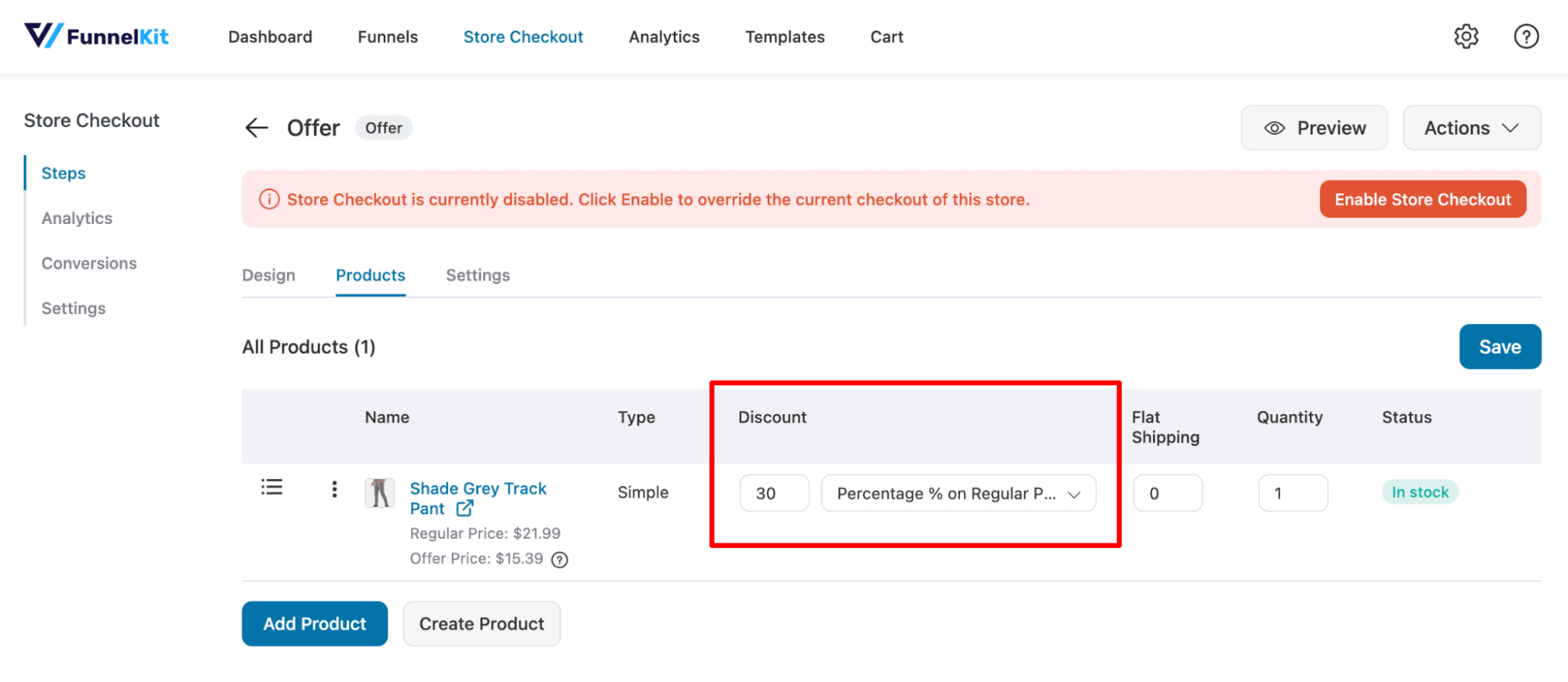 add discount to upsell products