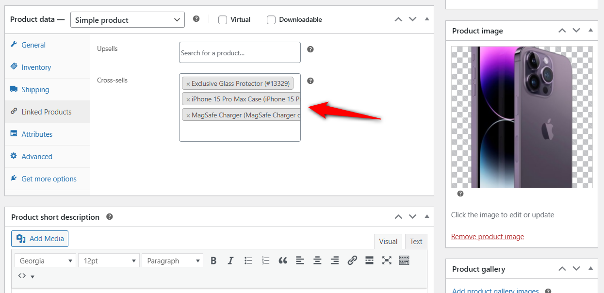 Add the products to the cross-sells field under linked products tab