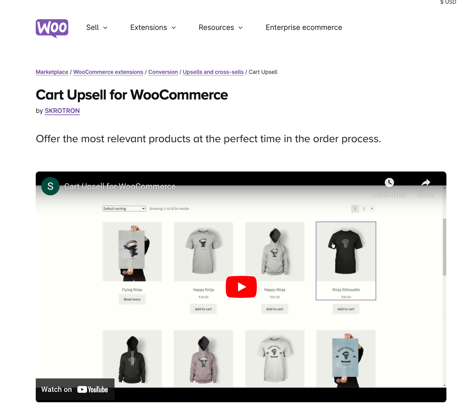 cart upsell for WooCommerce by Skrotron