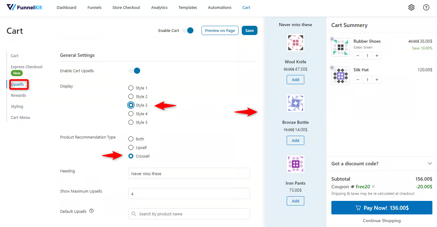  Customize the cross-sell recommendation options