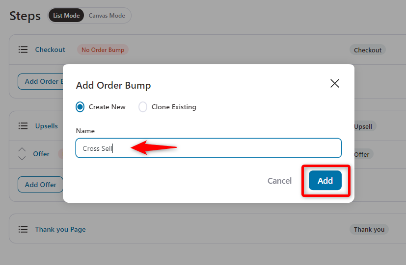 Adding an order bump