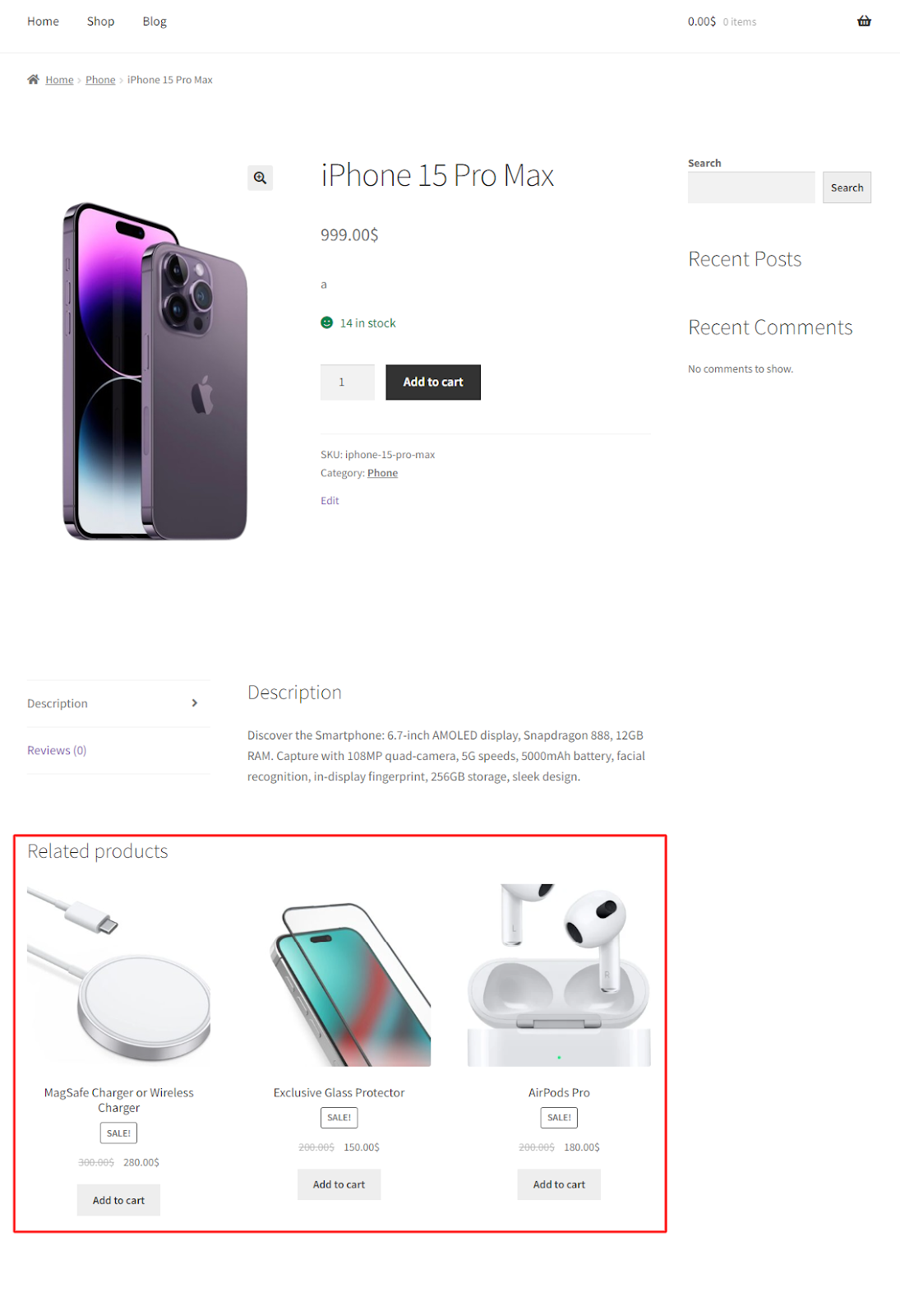 Preview on the WooCommerce product page