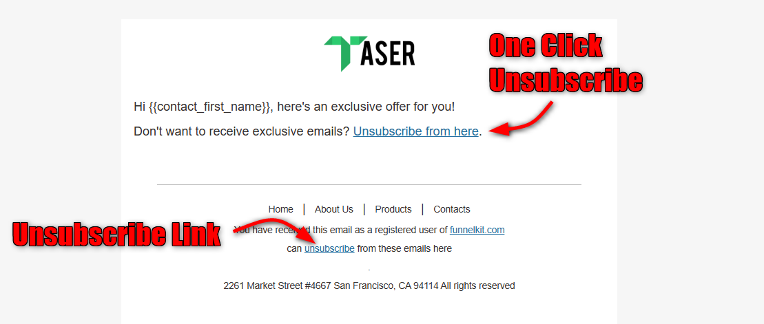 Unsubscribe Copy Unsubscribe Link - FunnelKit Automations