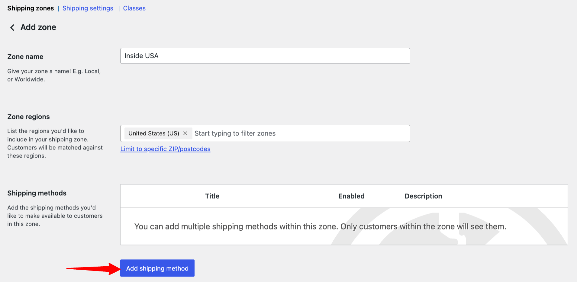 add shipping method