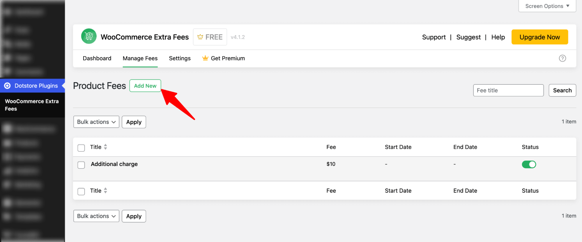 hit add fee to create additional fee