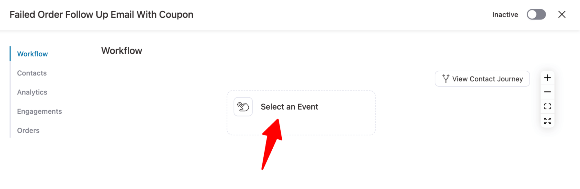 hit select an event