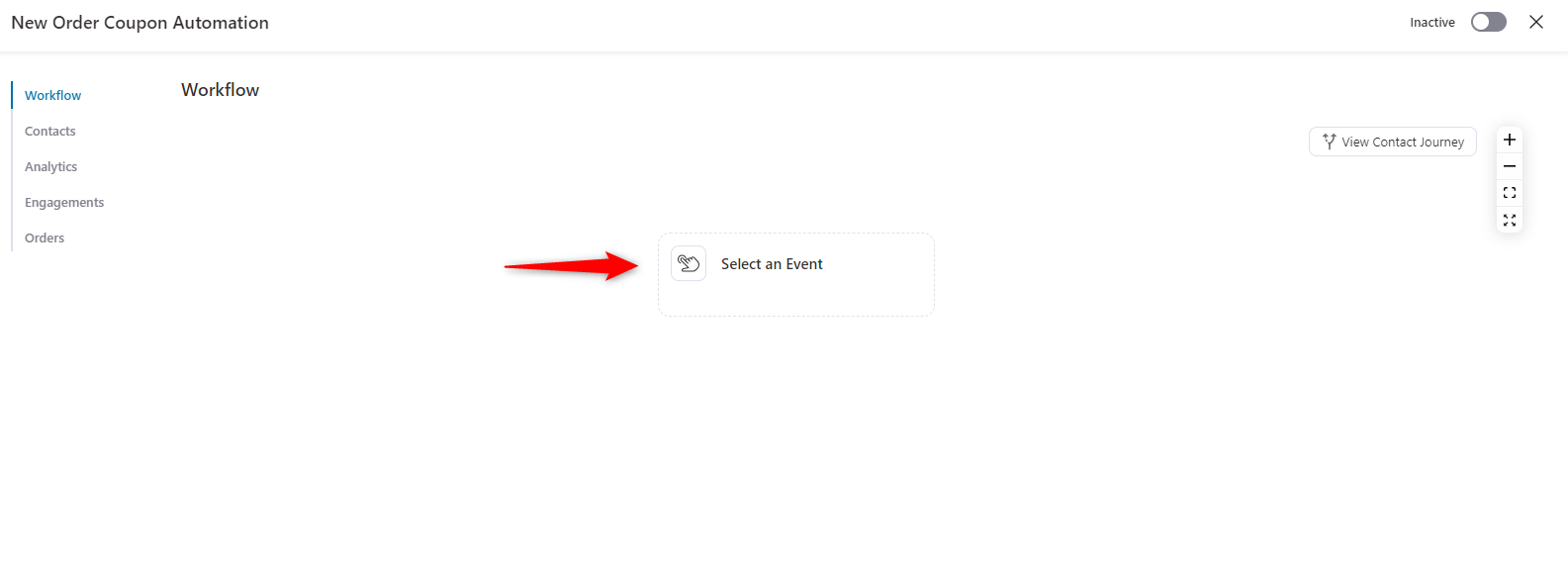 Selecting an event to create WooCommerce next order coupon