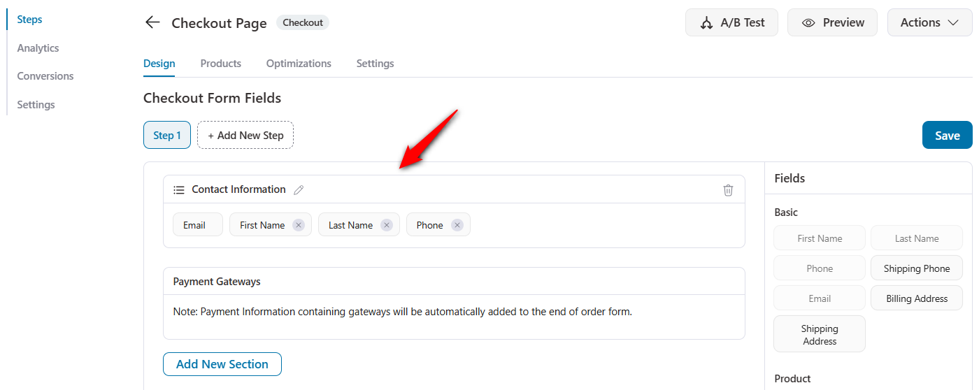 removed the shipping checkout fields with funnelkit