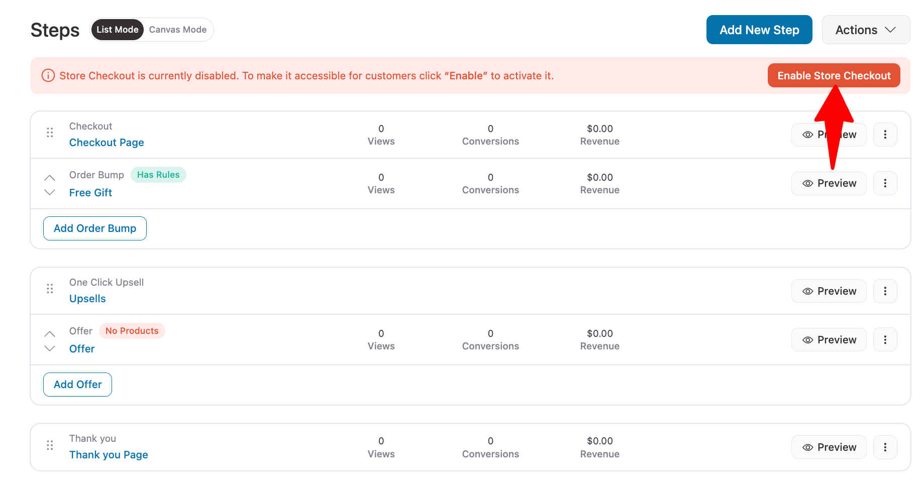 Activate your store checkout to start offering free gift coupons to customers.
