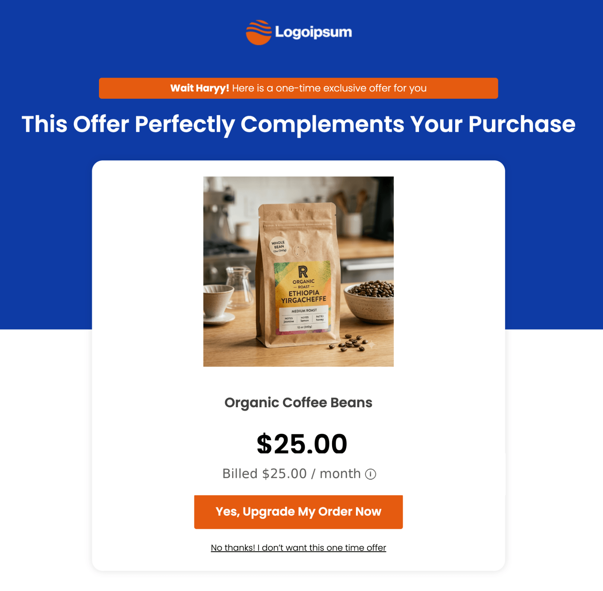 WooCommerce Subscription upsell preview