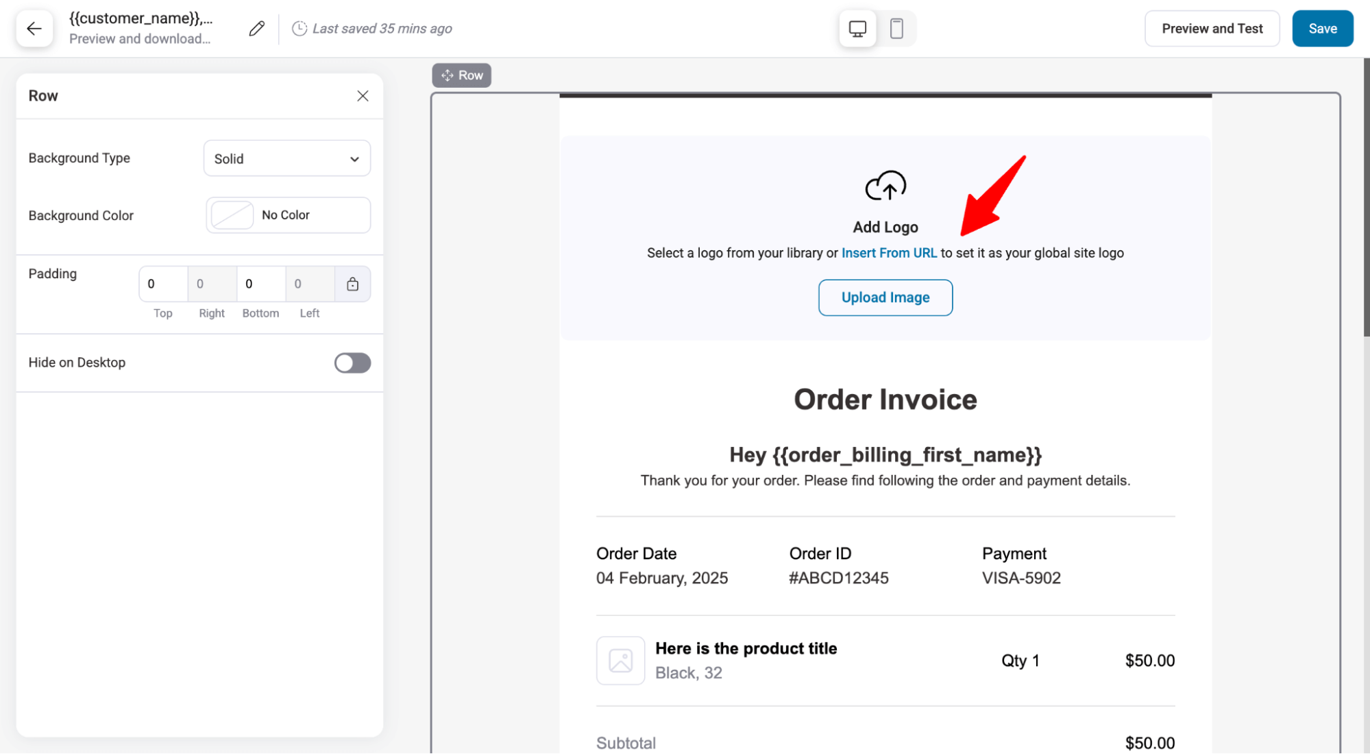 add a logo to invoice email