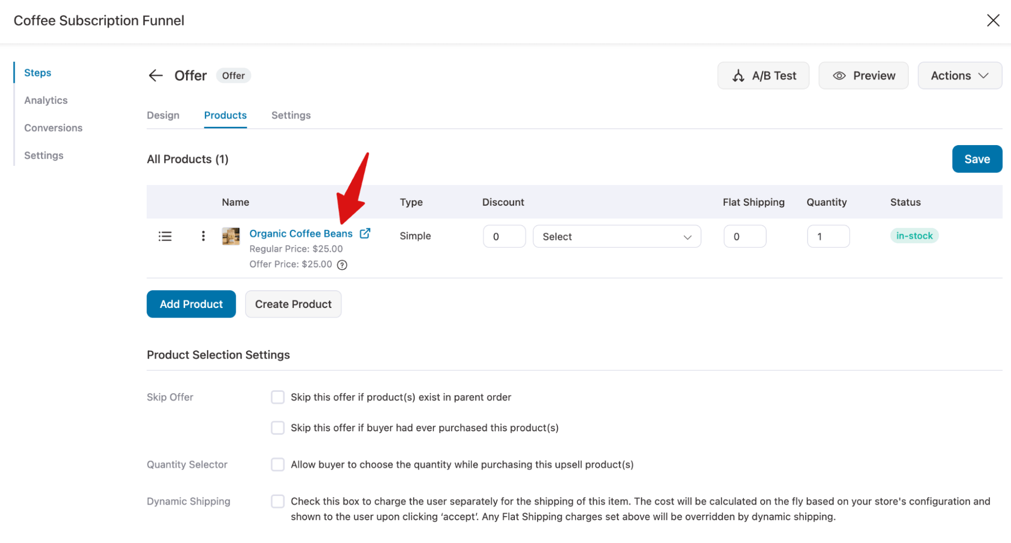 add the subscription upsell