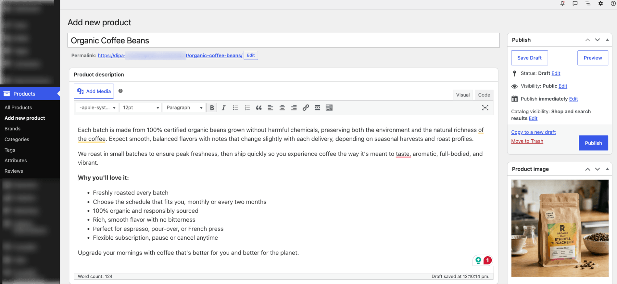Create a product for a subscription plan
