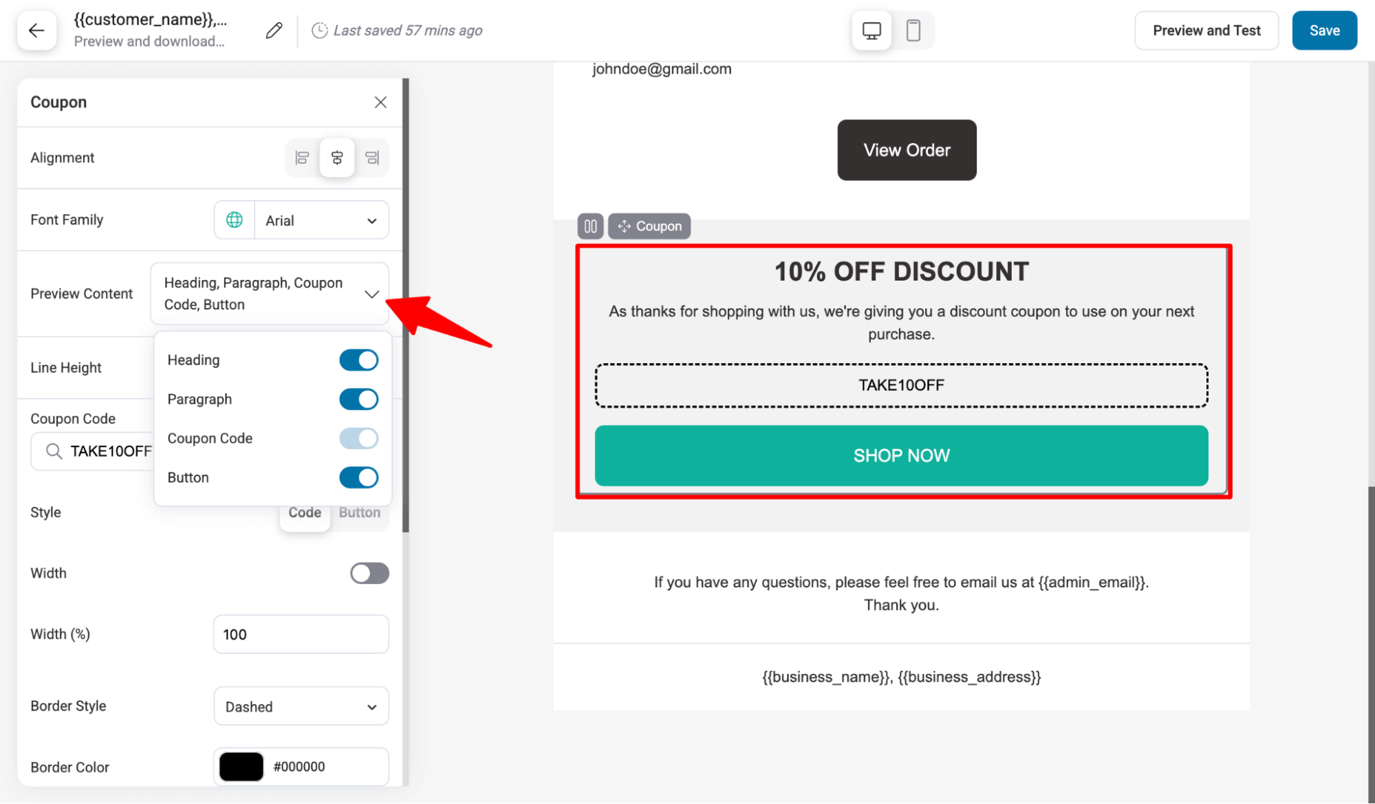 customize discount coupon block