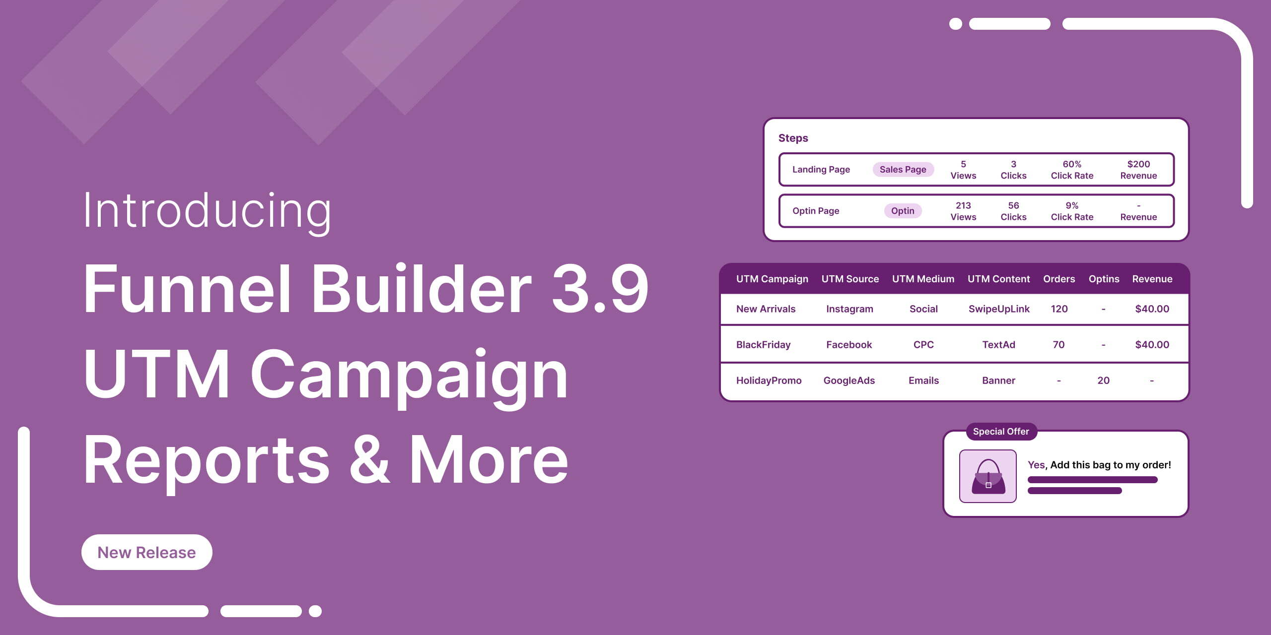 Introducing FunnelKit Funnel Builder 3.9: UTM Campaign Reports, New Order Bump Positions, & More