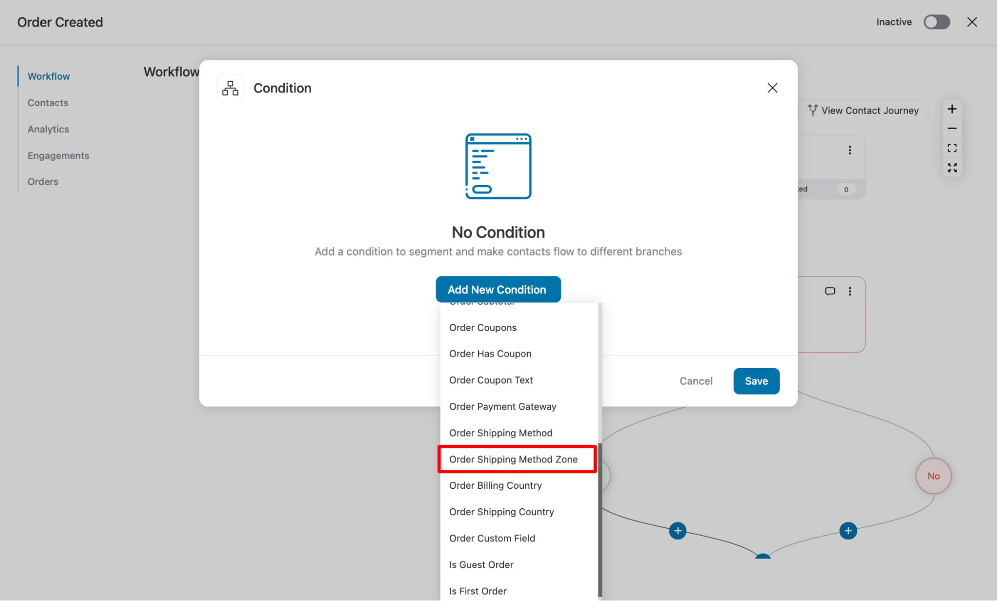 order shipping method zone