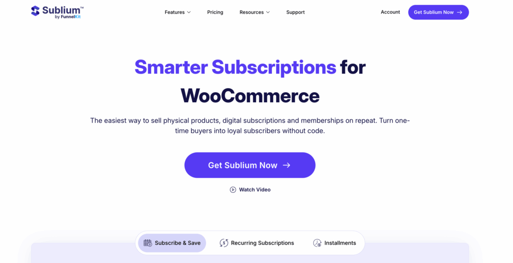 Sublium Subscriptions best WooCommerce Susbcriptions plugin