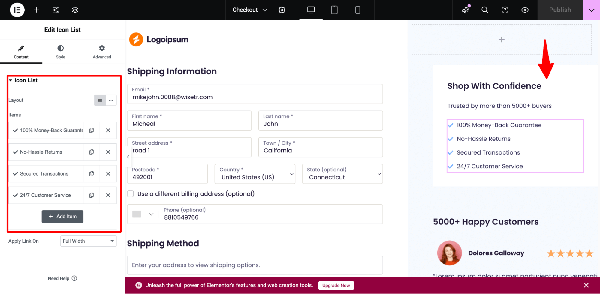 customize shipping policies option