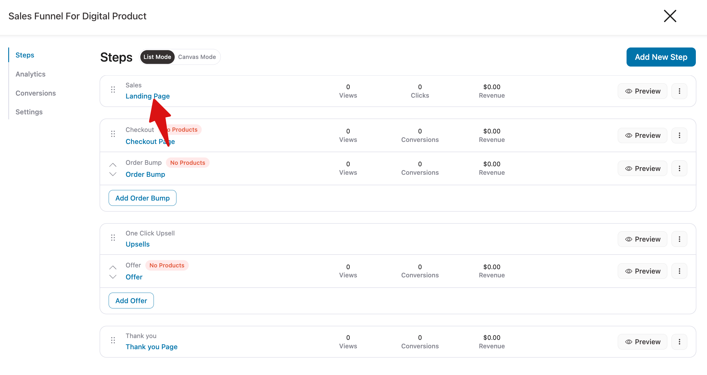 edit landing page for digital product