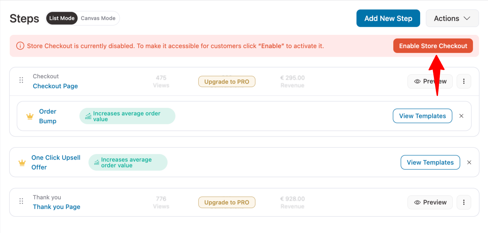 enable checkout with custom WooCommerce order pay page