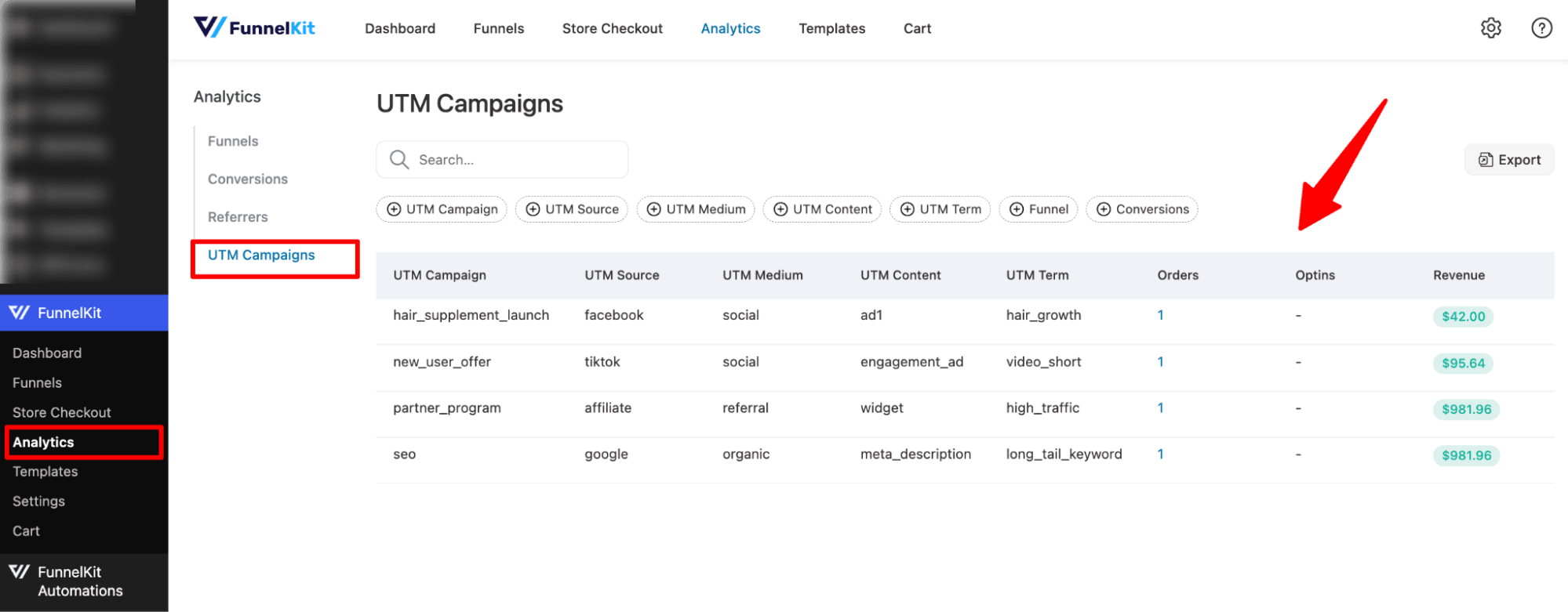 global analytics for utm campaign