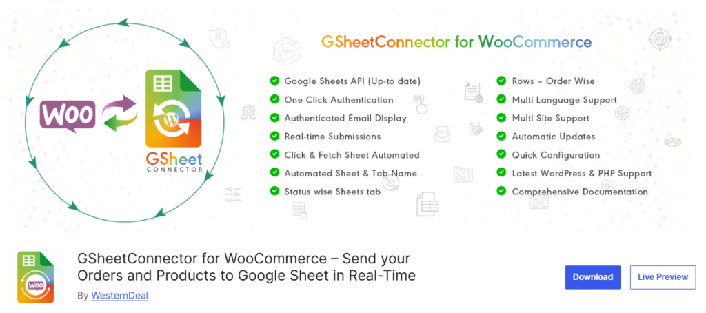 GSheetConnector for WooCommerce plugin installed and activated