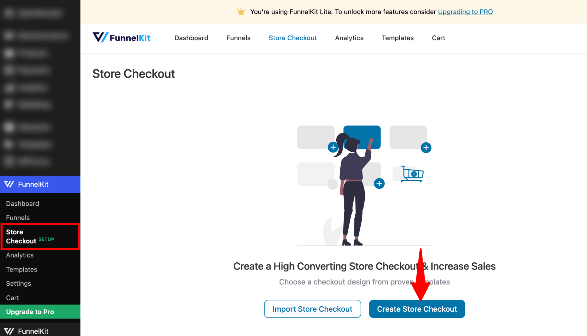 hit create store checkout