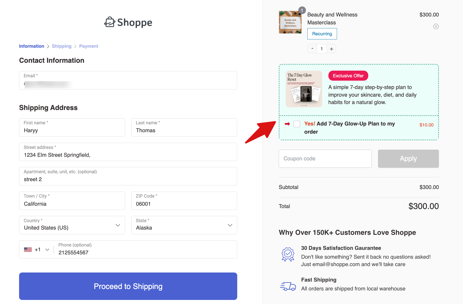order bump with payment plan in WooCommerce