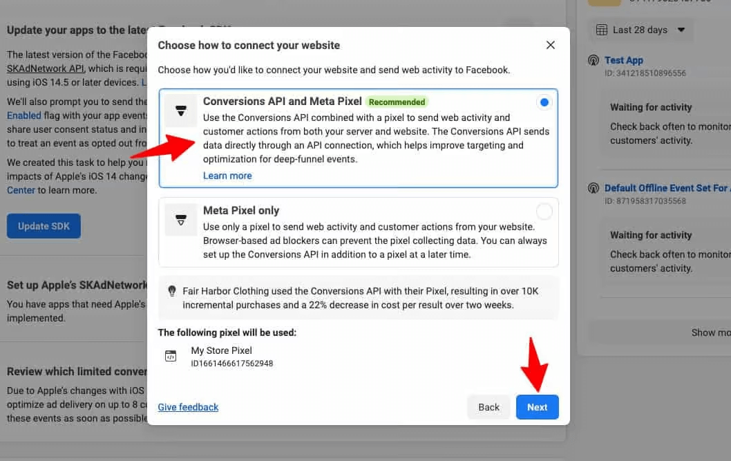 pick conversion API and meta Pixel