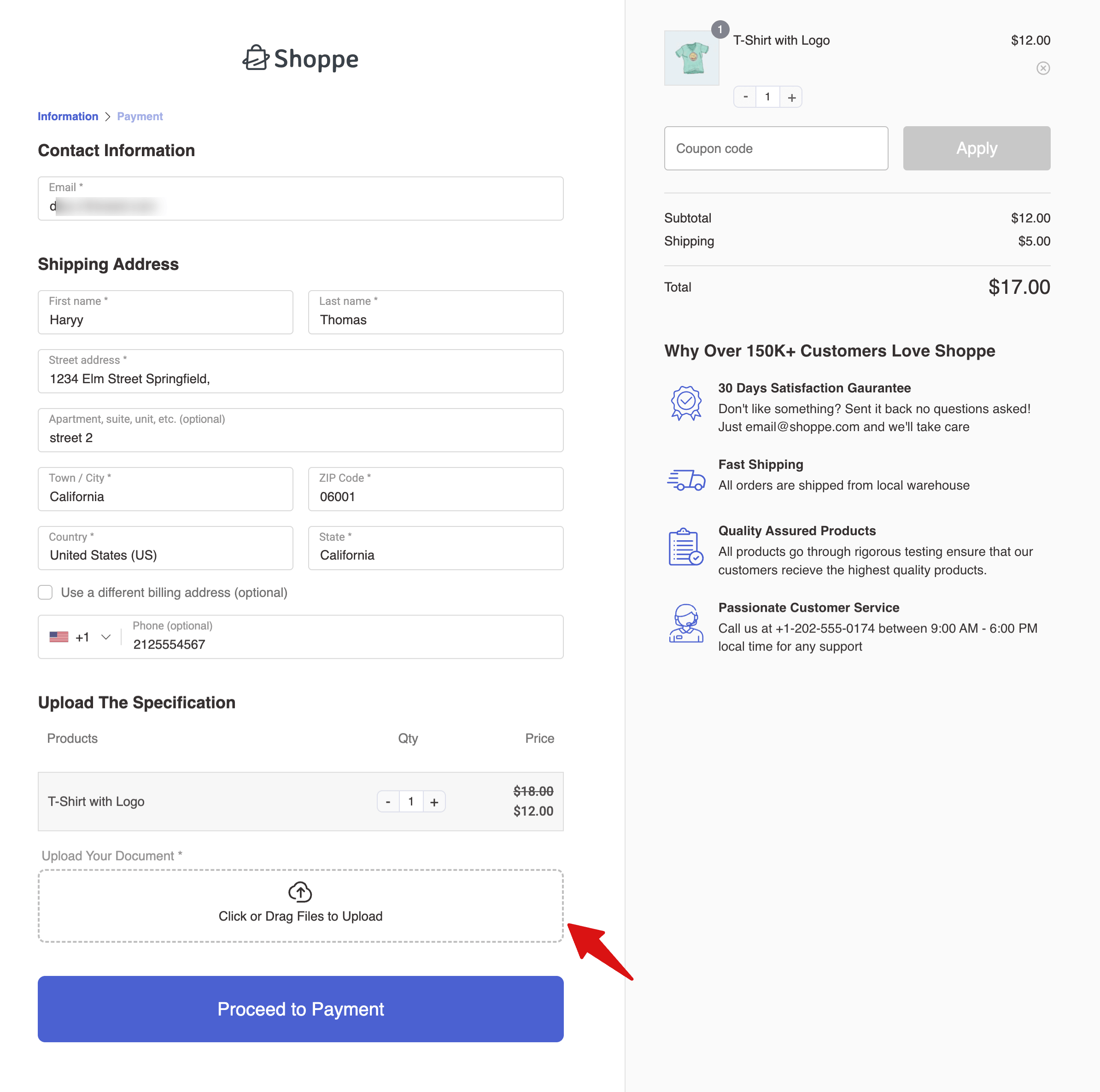 preview drag and drop file upload field on WooCommerce checkout