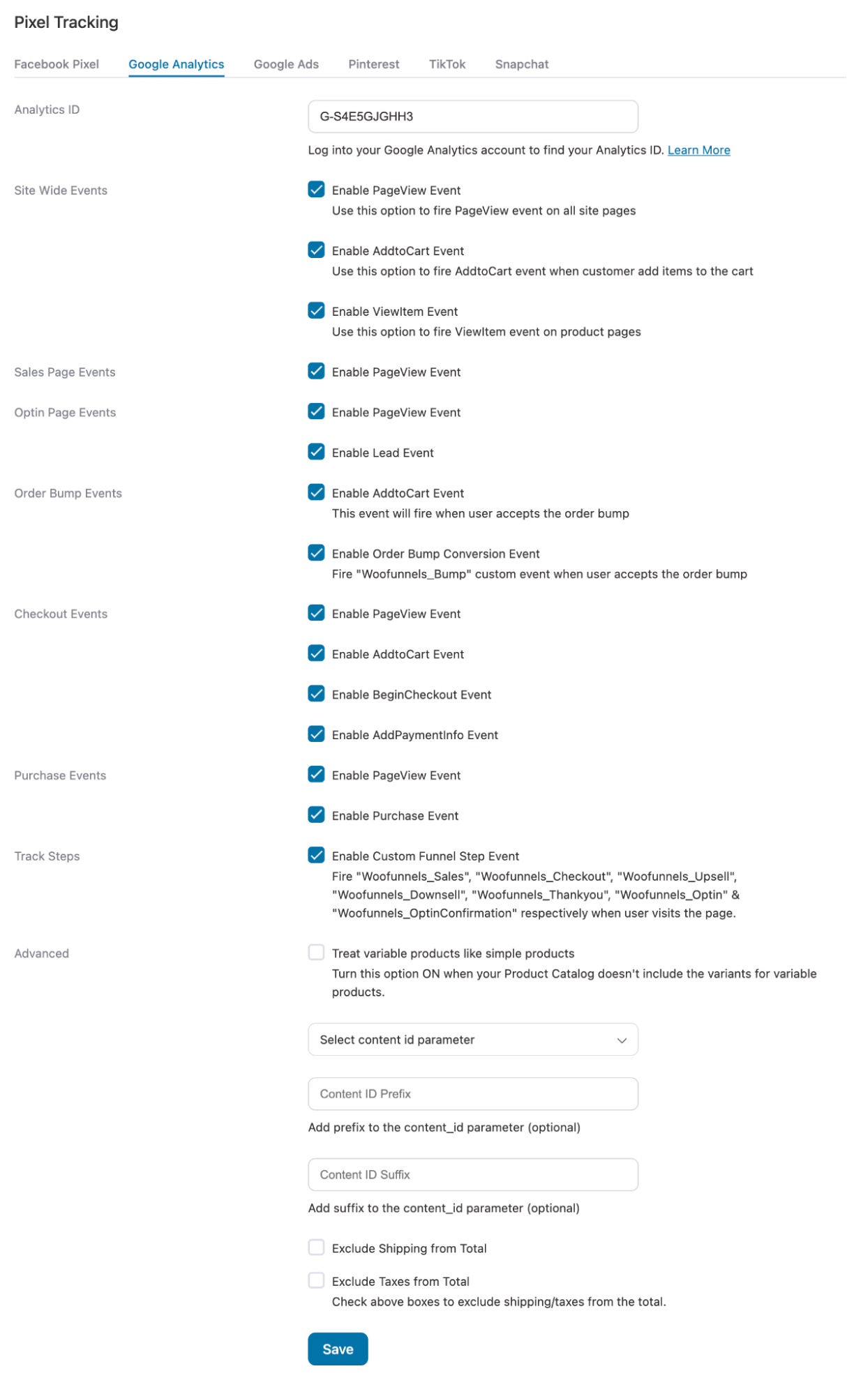 set up pixel tracking for google analytics