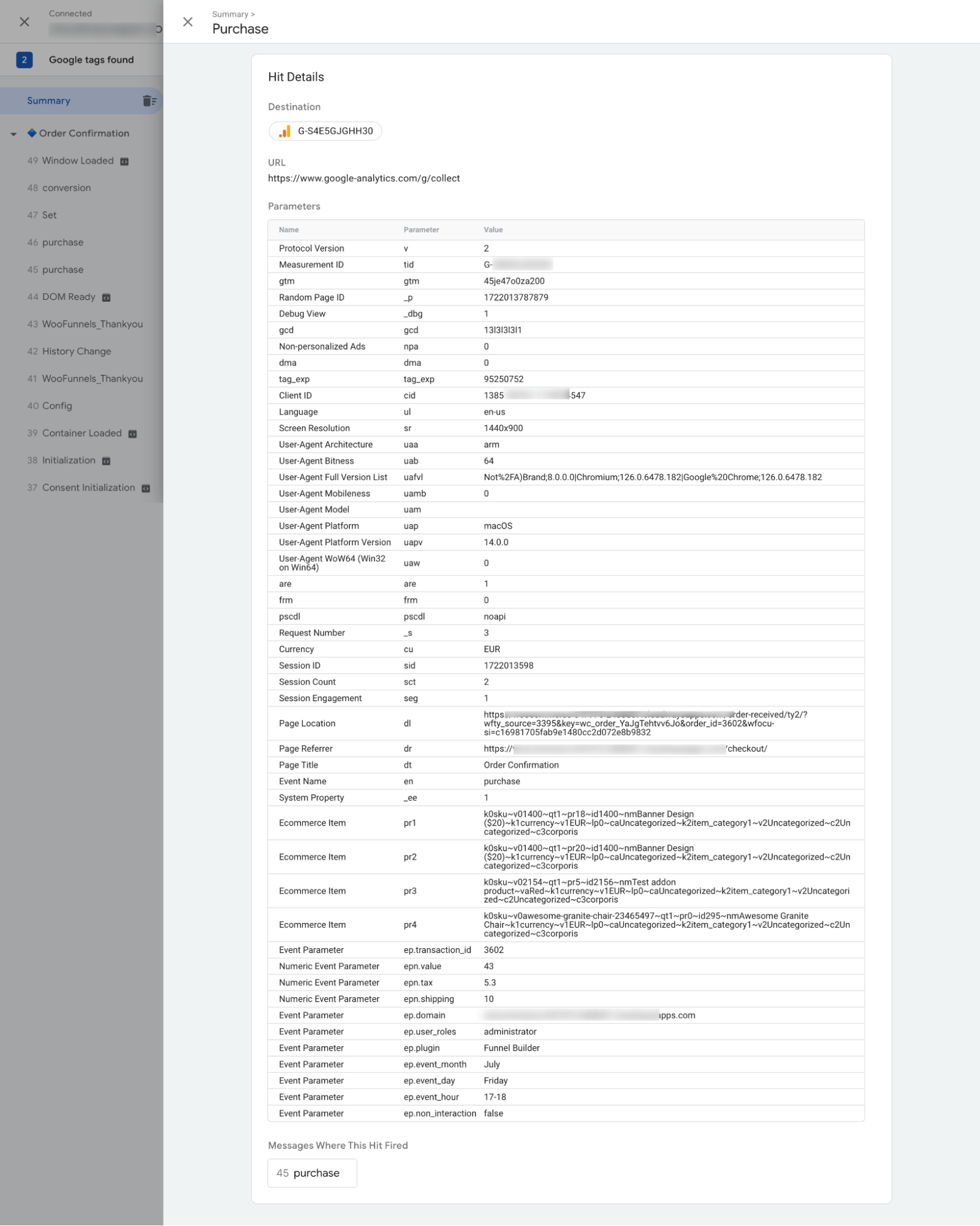 track purchase event using google aanlytics