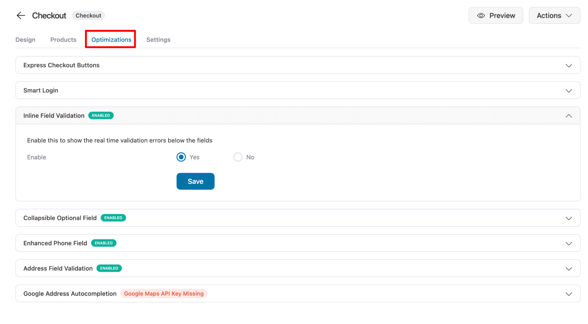 checkout page optimization options