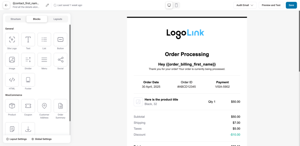 customize email using fka