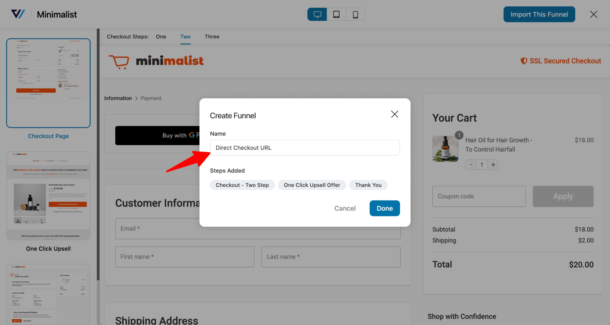 direct checkout URL
