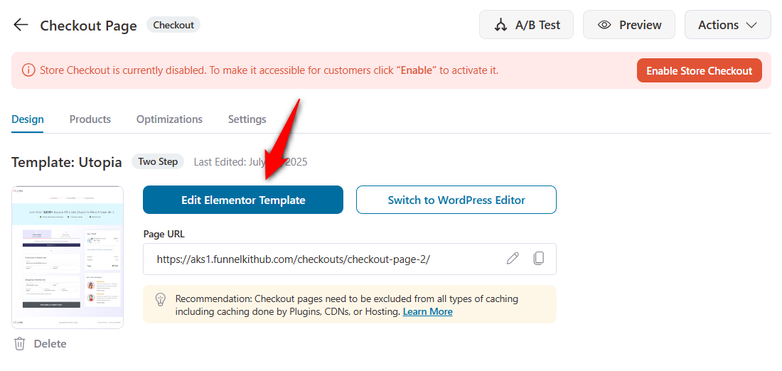 edit checkout with elementor