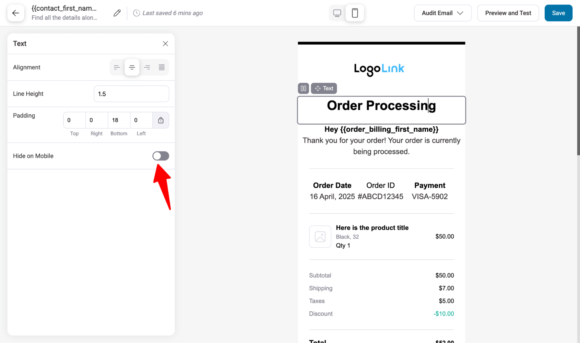 hide content on mobile devices