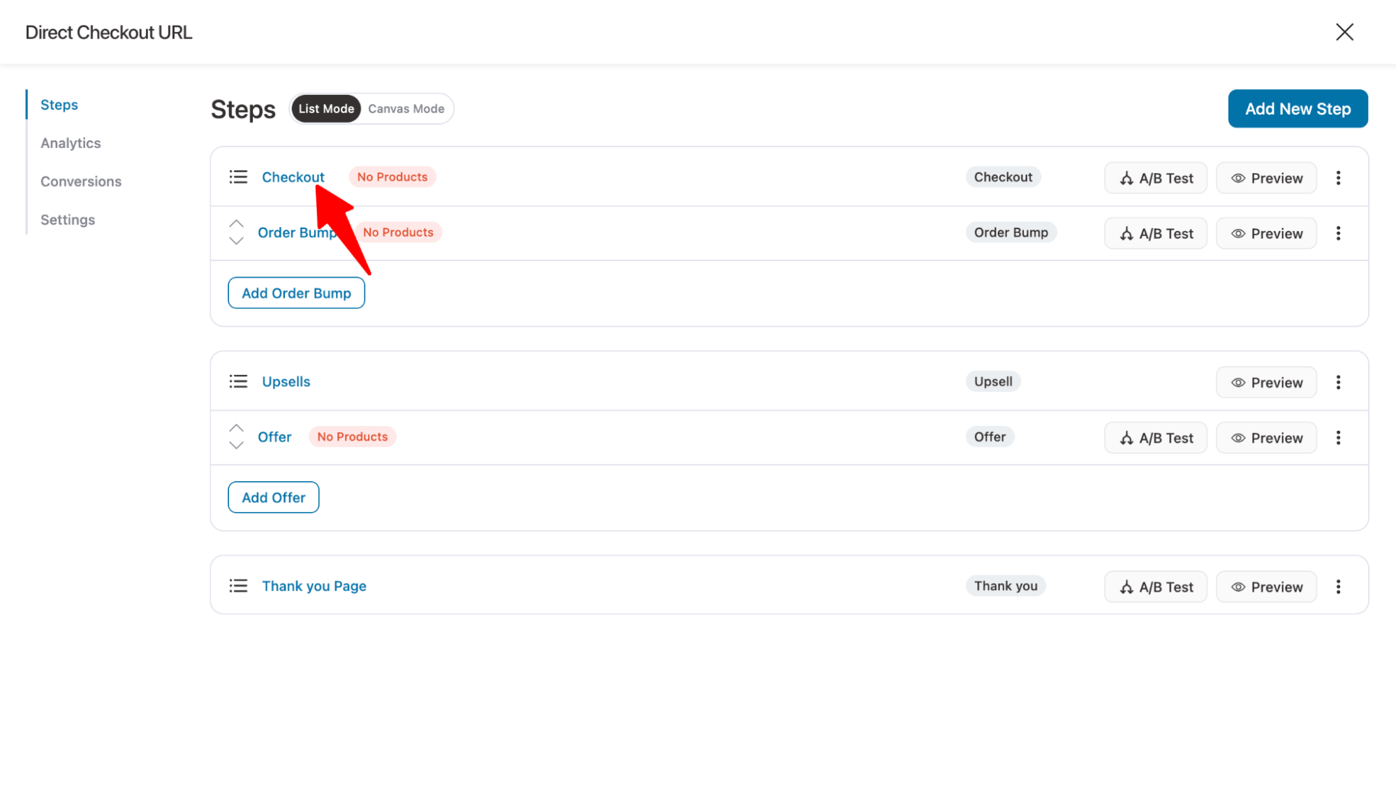 hit checkout step