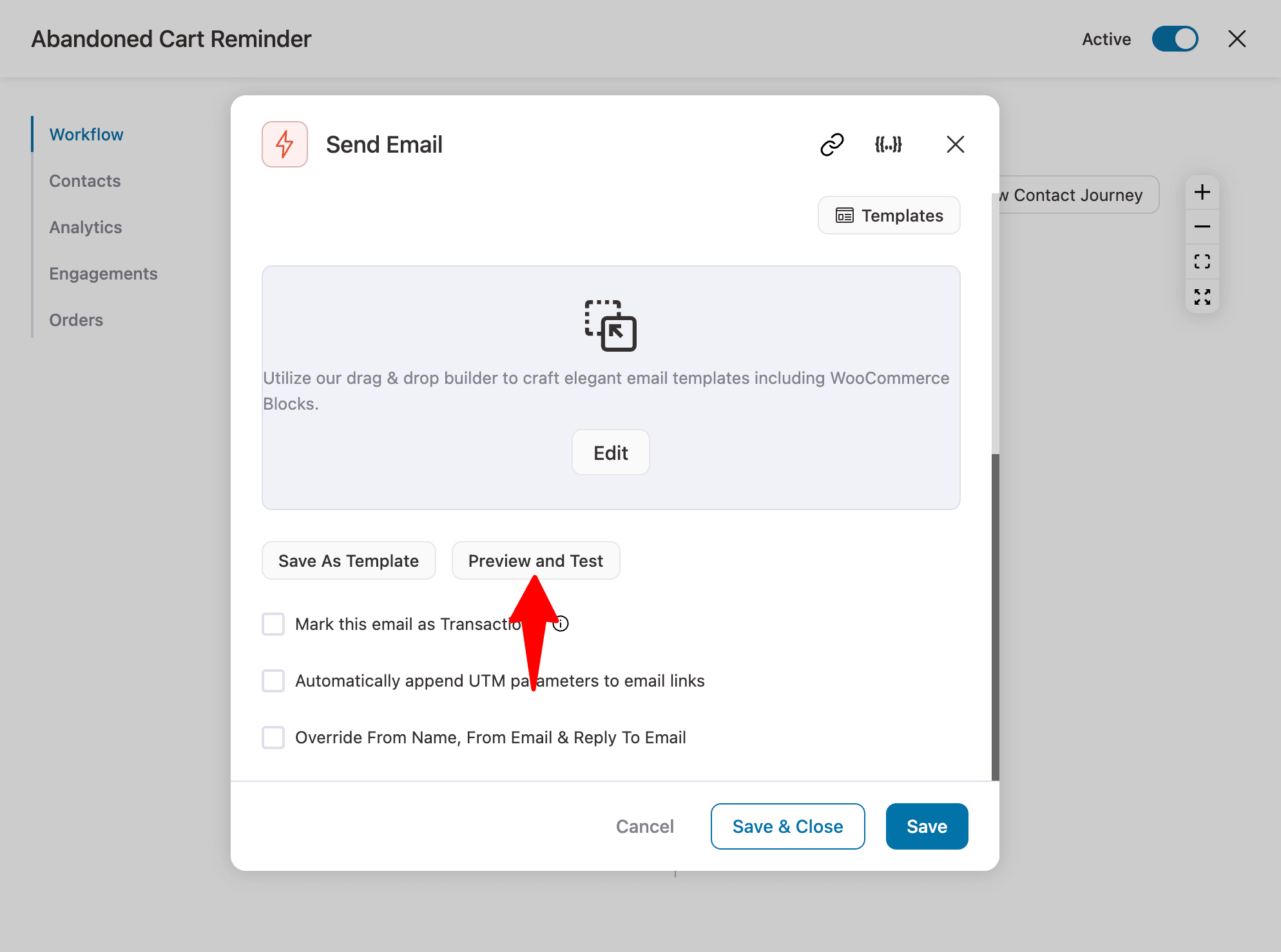 hit preview and test