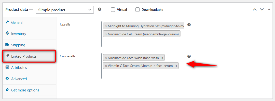Add cross-sells to linked products