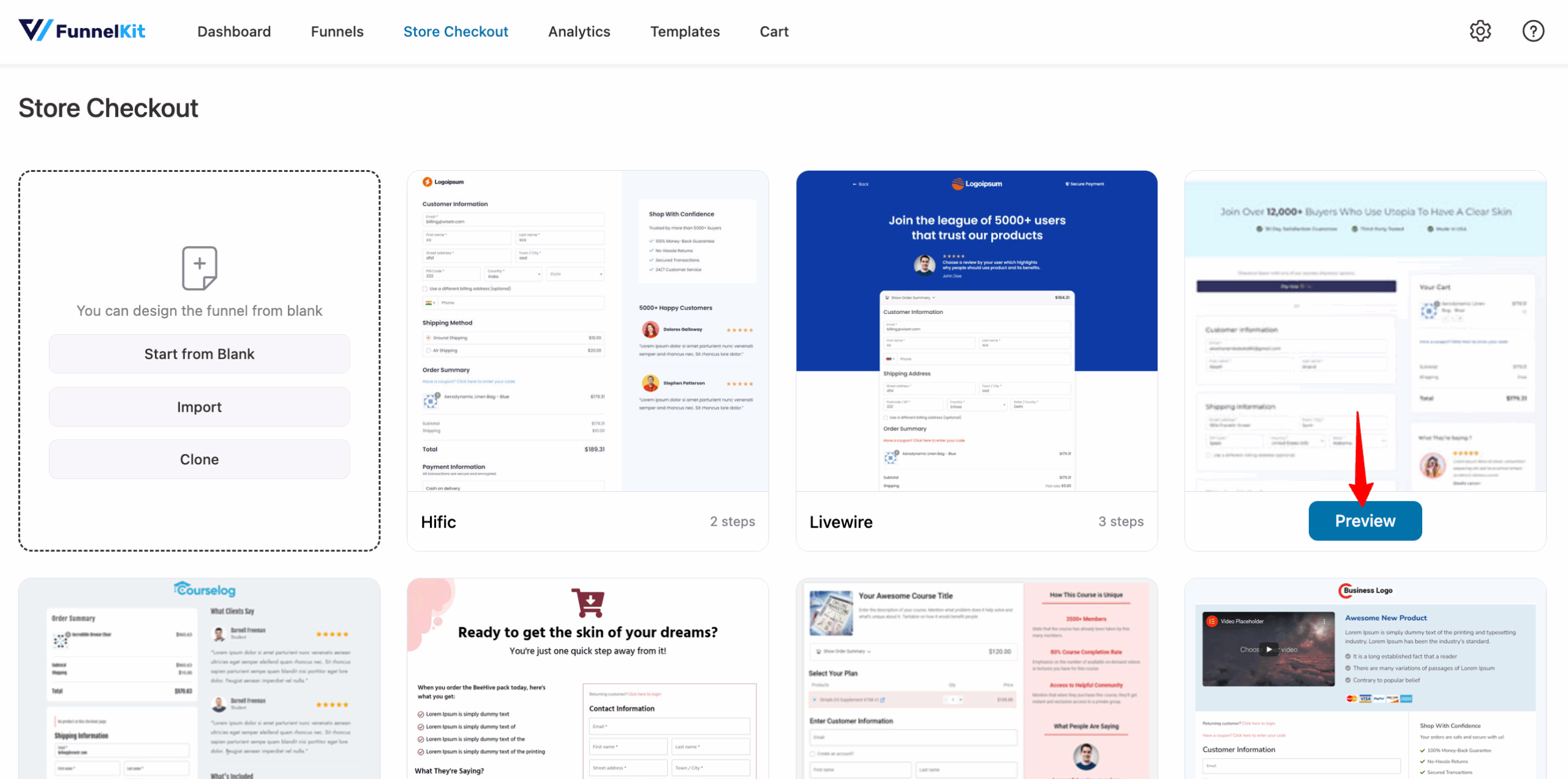 use Utopia to create store checkout