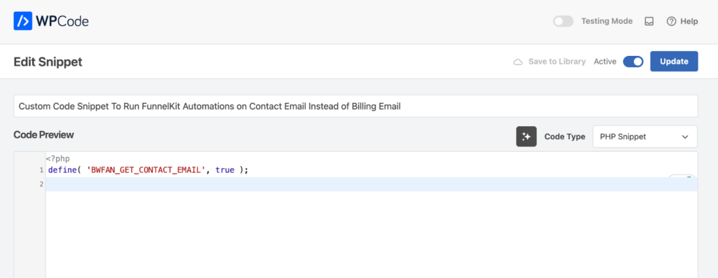 Custom Code Snippet To Run FunnelKit Automations on Contact Email Instead of Billing Email