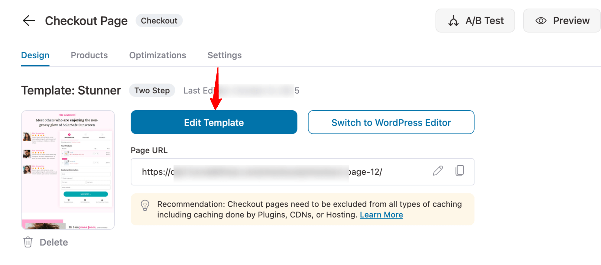 Editing a WordPress order form template using Elemento