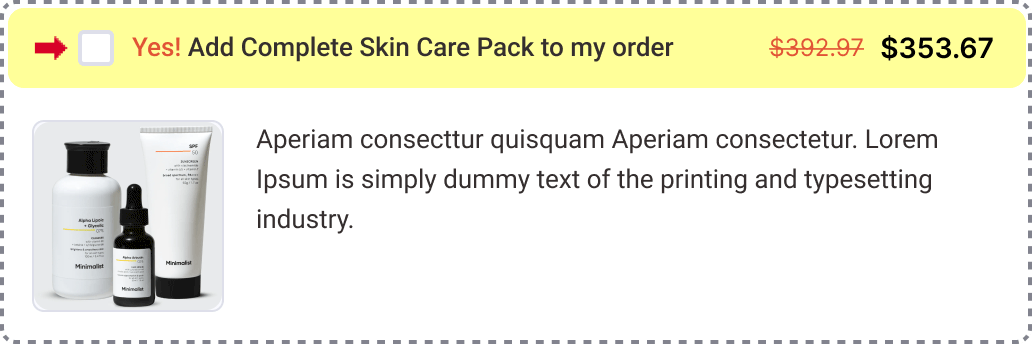 Order bump skin 1 for checkout page