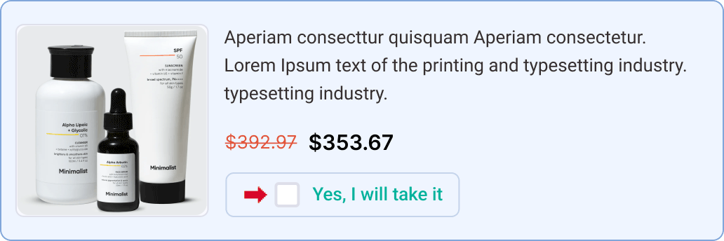 Order bump skin style 3 for checkout page